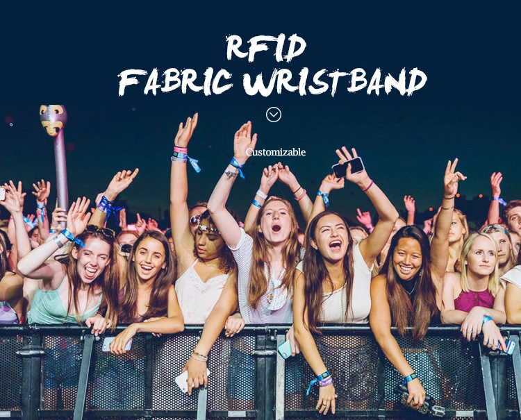 RFID Nylon/Polyester Woven Wristband with Mini RFID/NFC Tag in Access Control