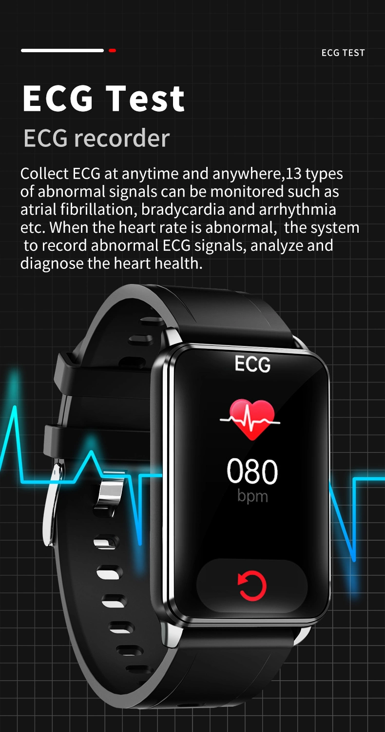 OEM ECG Hrv Blood Sugar Pressure Wrist Bracelet Smart Watch Band