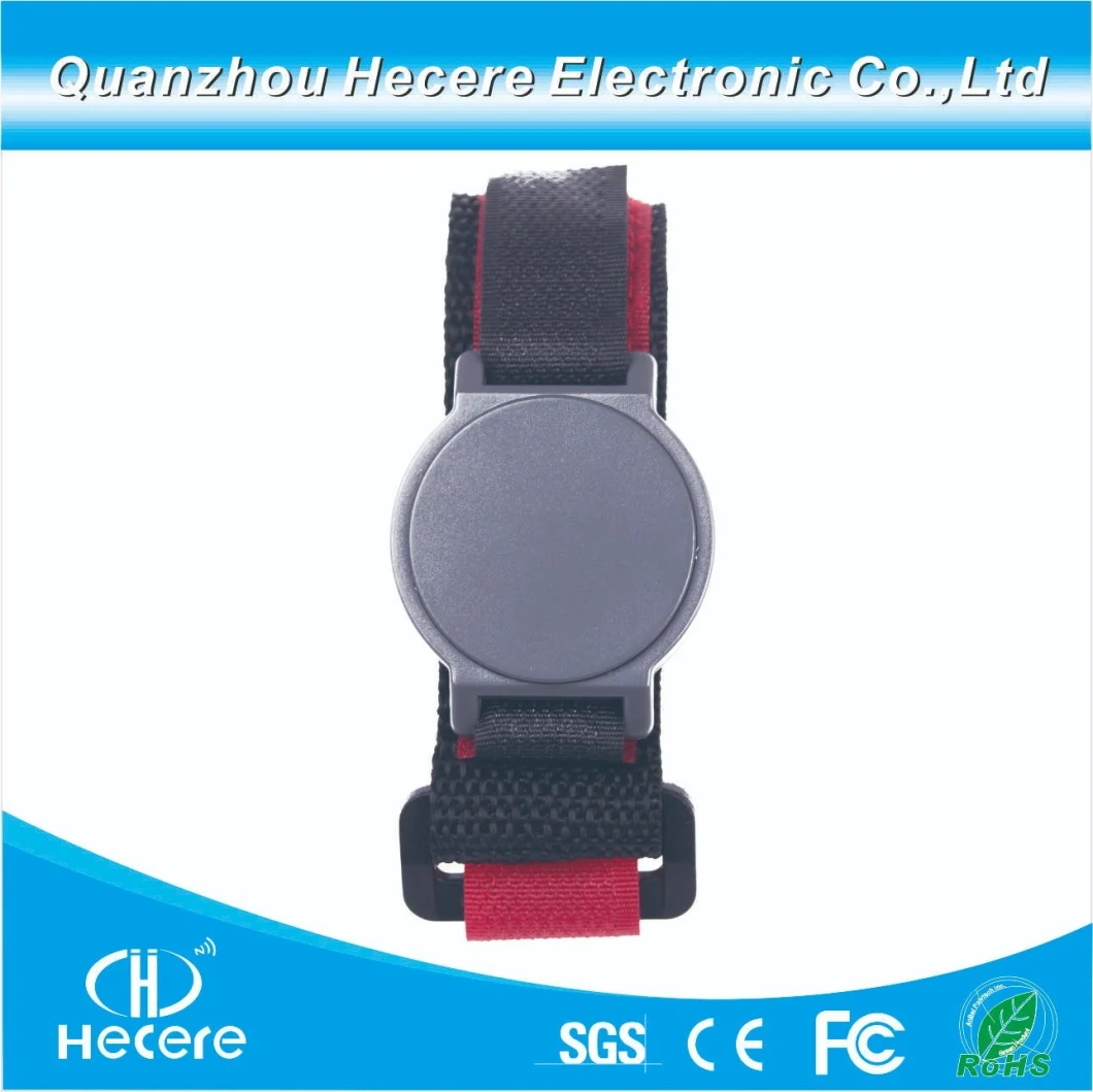 Top Qualify 13.56MHz ISO14443A NFC Tag213 RFID Velcro Nylon Wristband